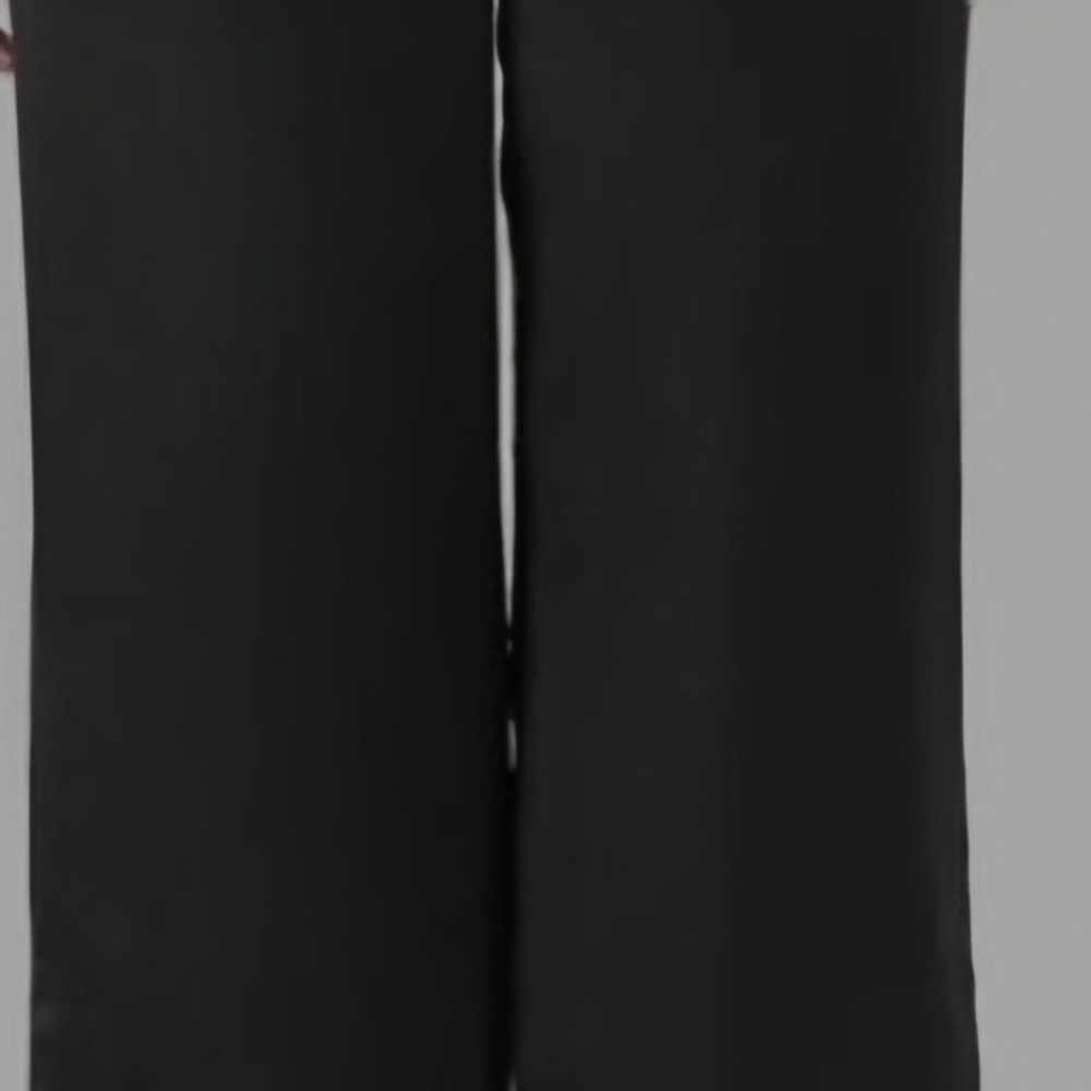 Forever21 Black Satin Pants with Faux Fur Trim Size  XL NWT